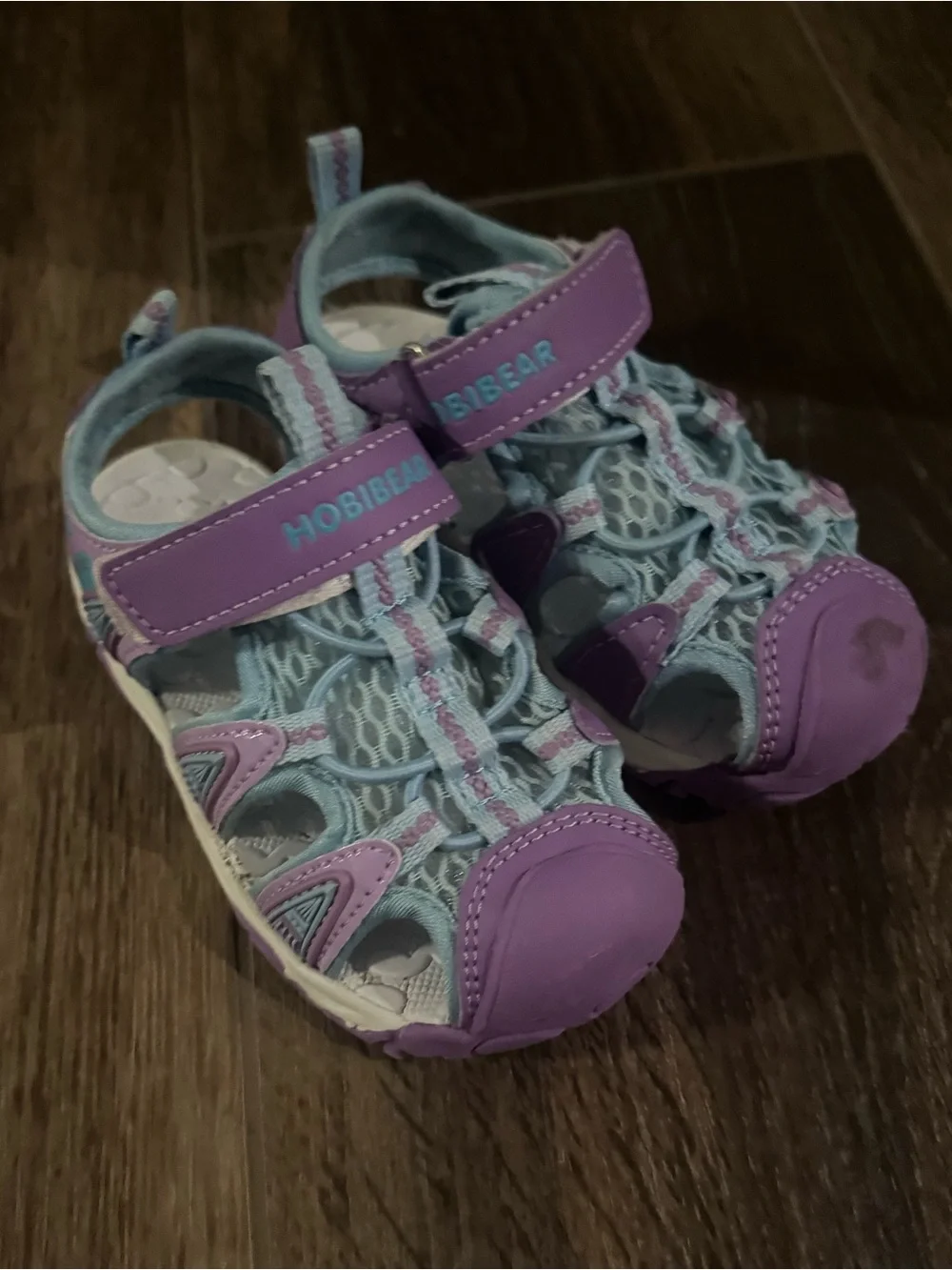BODATU Girl Water Sandals Rubber Toddler Velcro Strap Walker Shoes 25 Purple 8.5